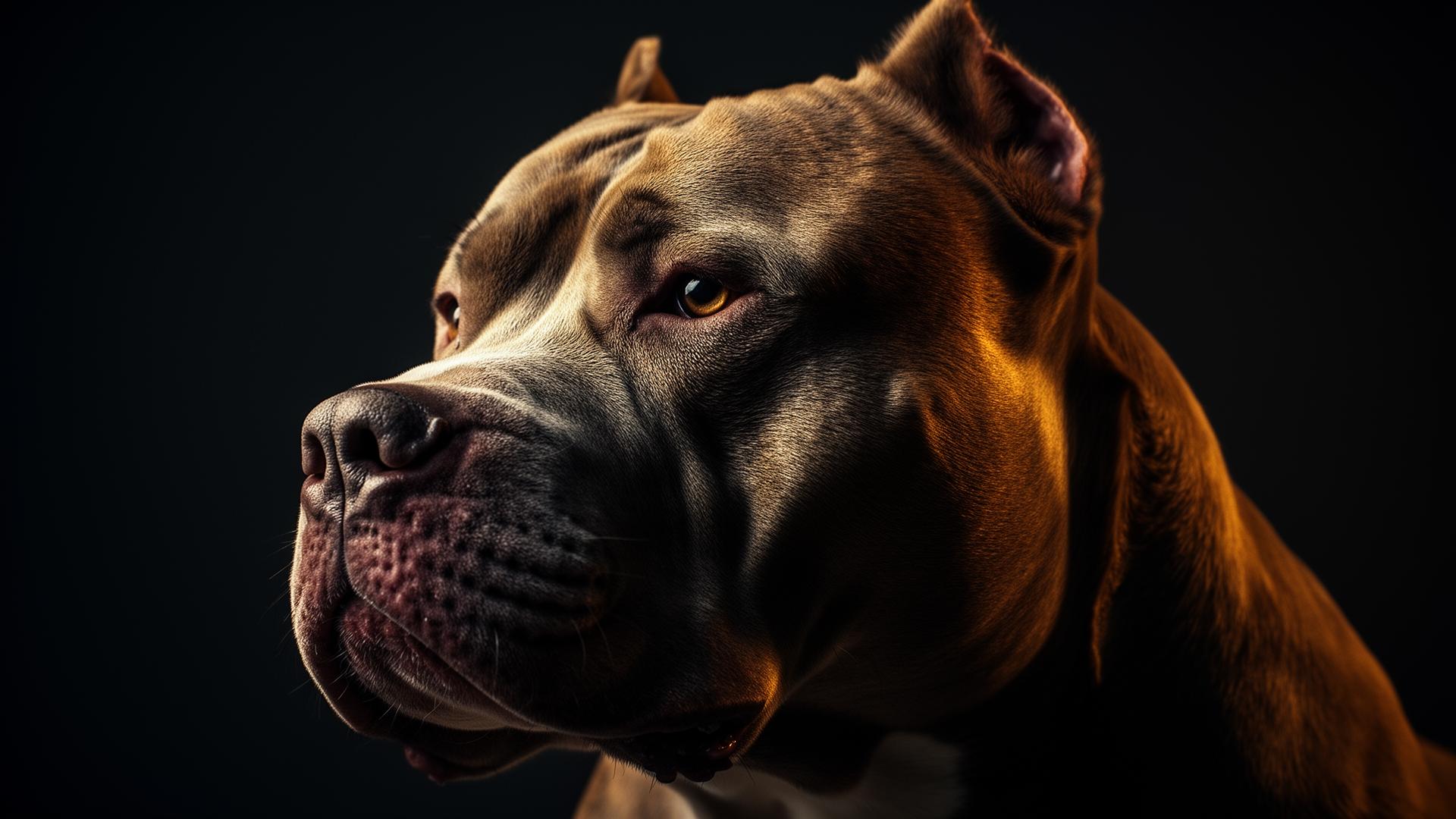 Regal bully breed close-up portrait